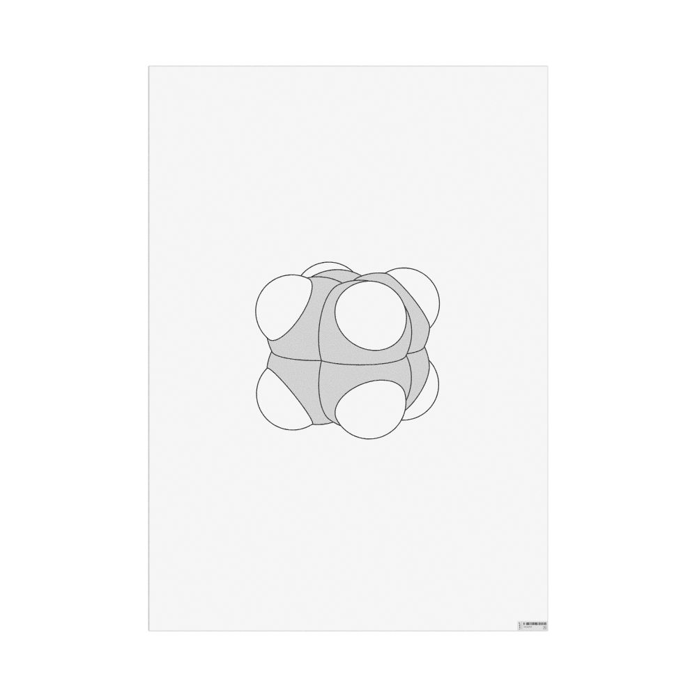 Masleff Cubane Molecule Poster, Space-Filling Model, image 1 of 1
