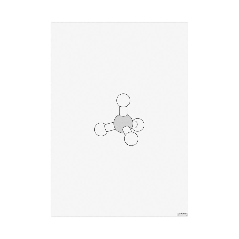 Masleff Methane Molecule Poster, Ball-and-Stick Model, image 1 of 1