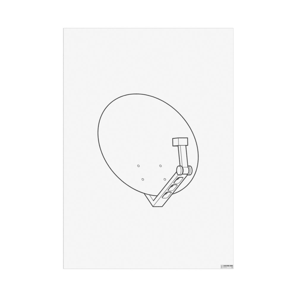 Masleff Satellite Dish Poster, Technical Illustration Style, image 1 of 1