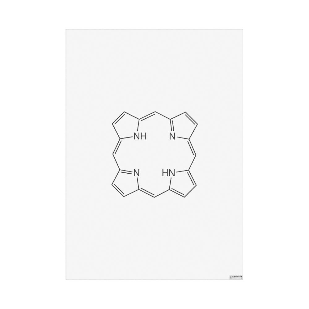 Masleff Porphine Molecule Poster, 2D Structure, image 1 of 1