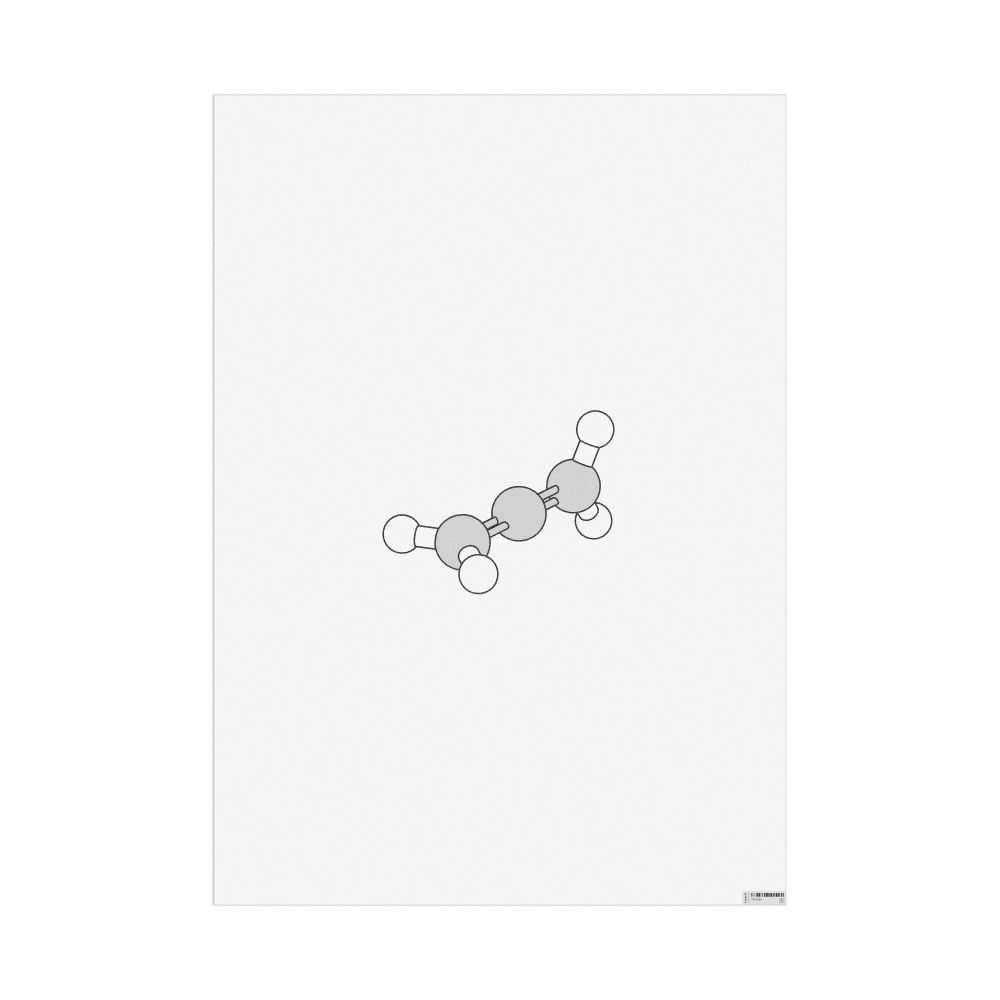 Masleff Allene Molecule Poster, Ball-and-Stick Model, image 1 of 1
