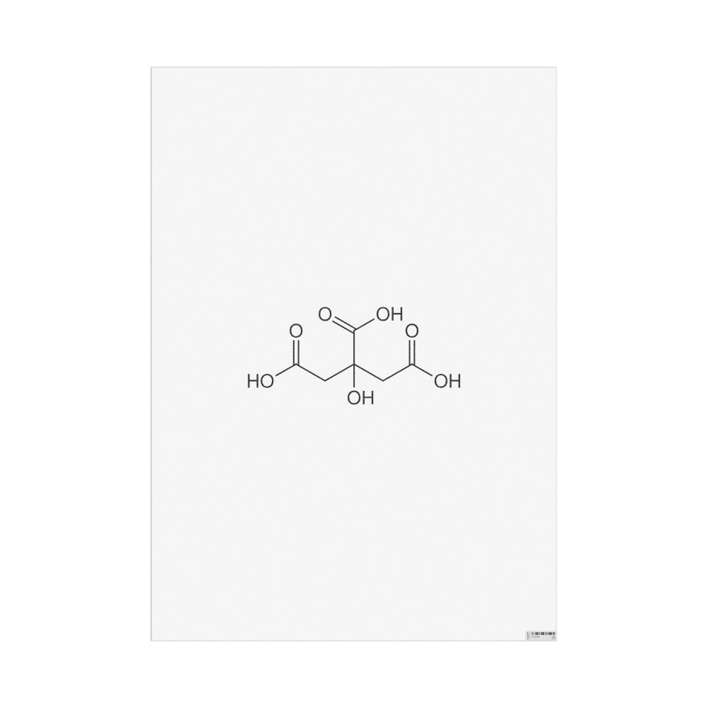 Masleff Citric Acid Molecule Poster, 2D Structure, image 1 of 1