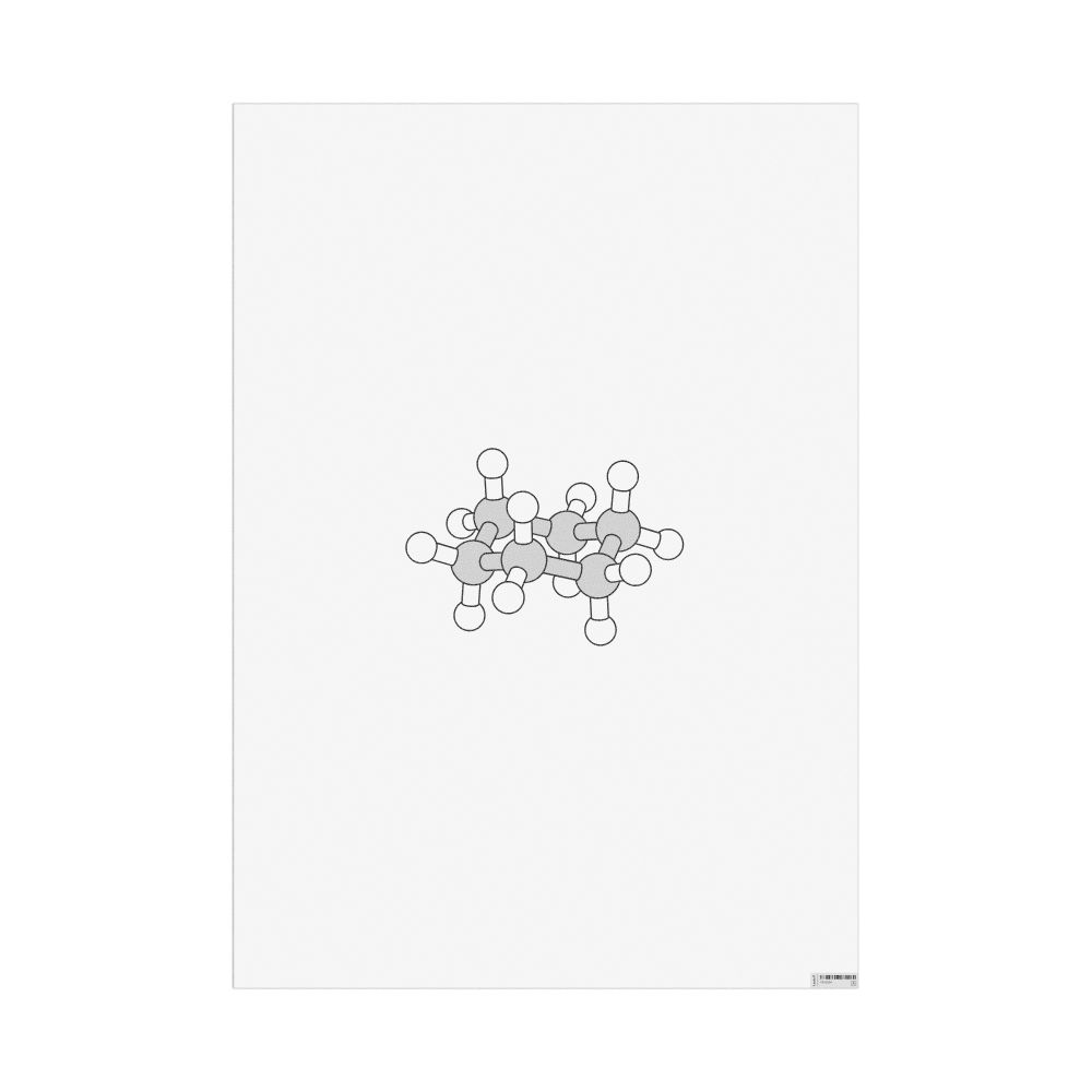 Masleff Cyclohexane Molecule Poster, Ball-and-Stick Model, image 1 of 1