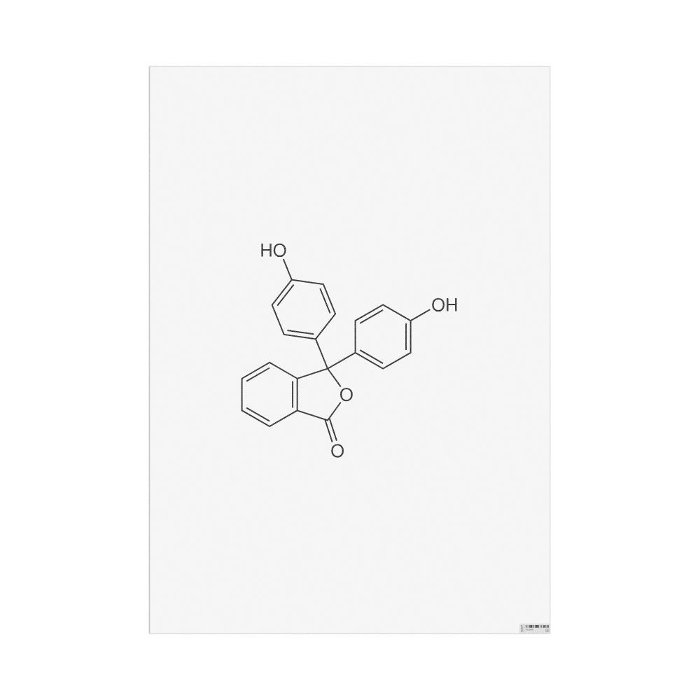 Masleff Phenolphthalein Molecule Poster, 2D Structure, image 1 of 1