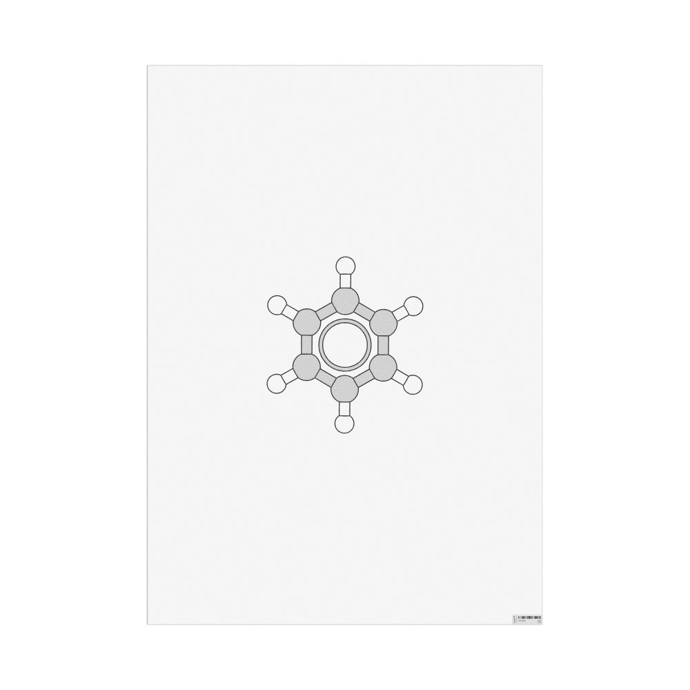 Masleff Benzene Molecule Poster, Ball-and-Stick Model, image 1 of 1