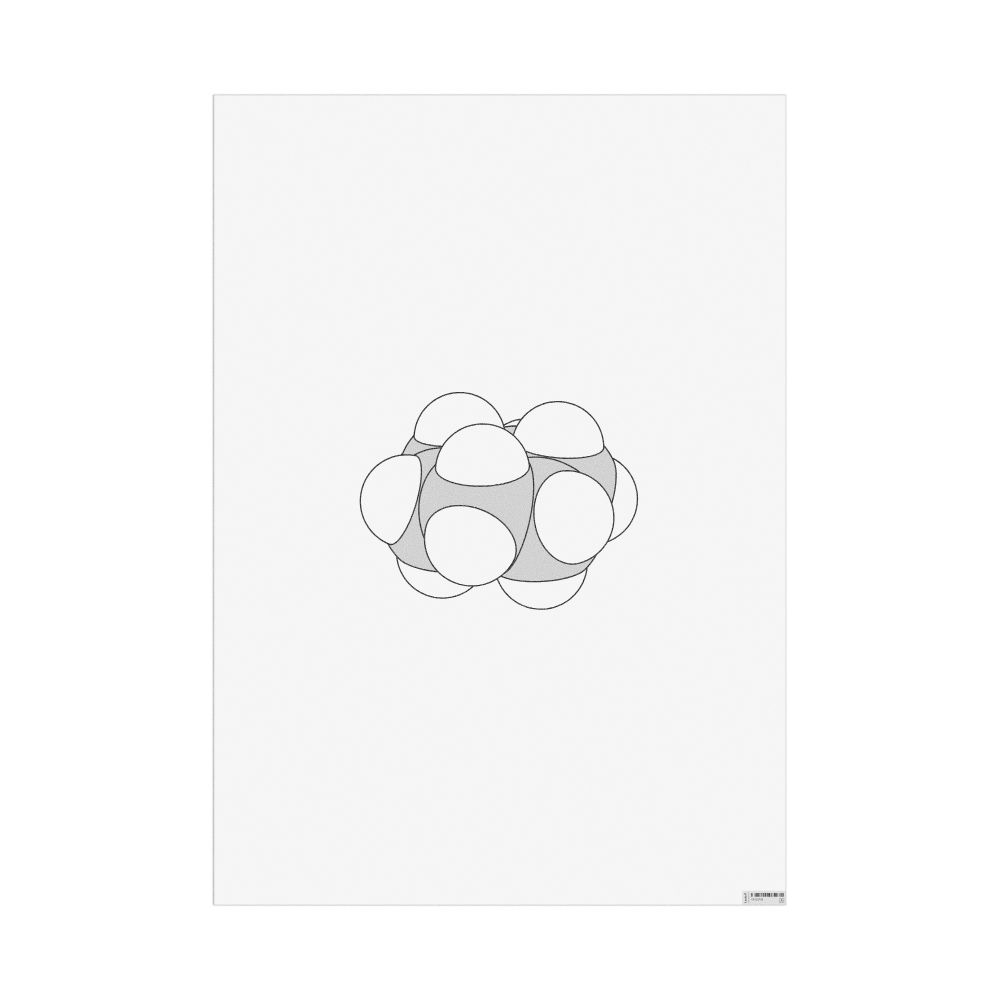 Masleff Cyclohexane Molecule Poster, Space-Filling Model, image 1 of 1