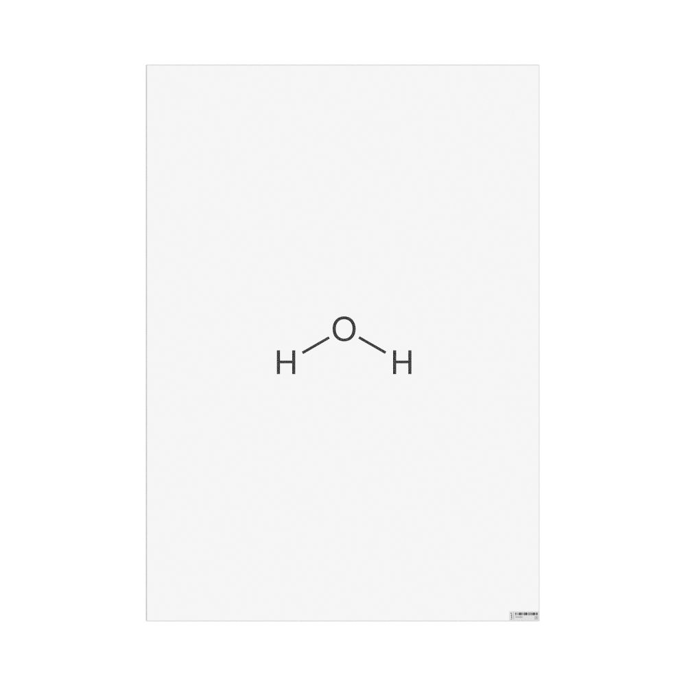 Masleff Water Molecule Poster, 2D Structure, image 1 of 1