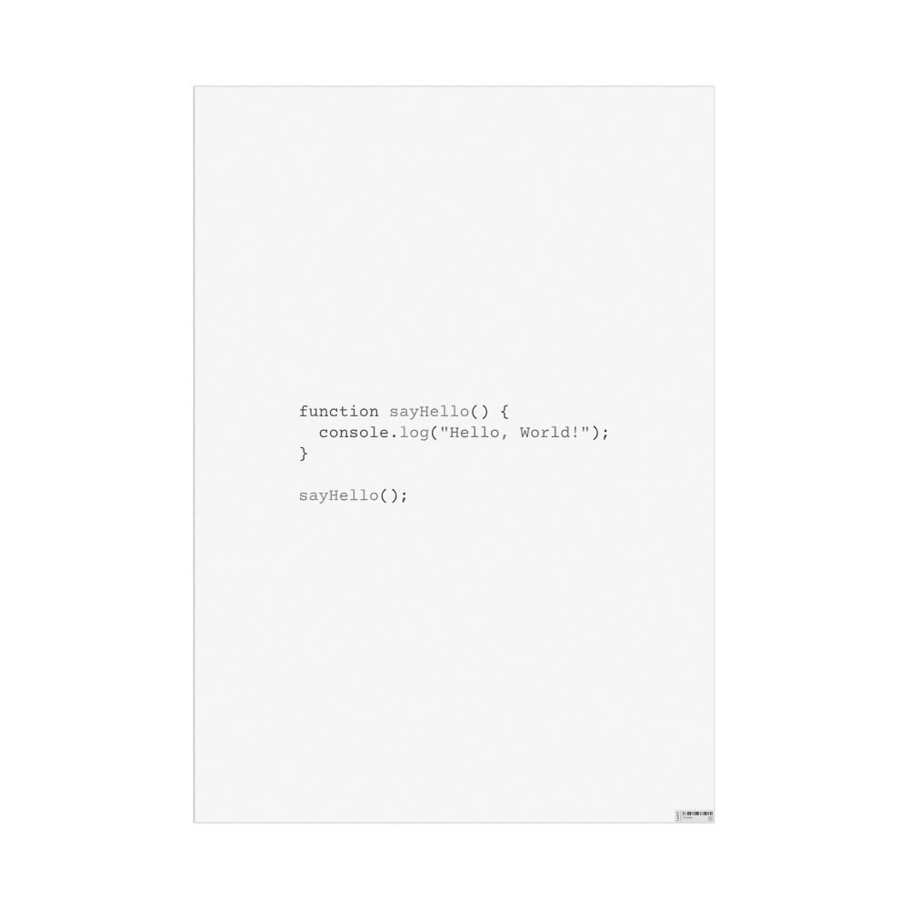 Masleff "Hello, World!" Code Snippet Poster, JavaScript Programming Language, image 1 of 1