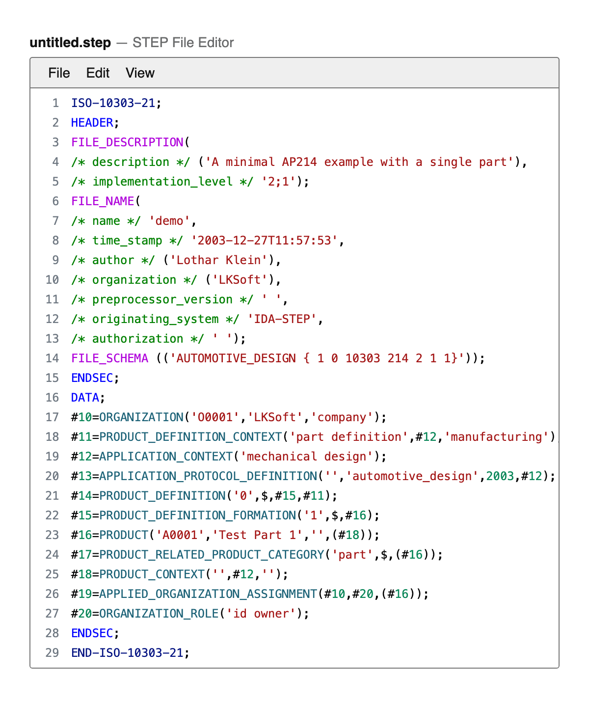 STEP File Editor