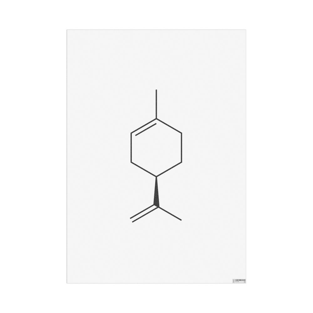 Masleff Limonene Molecule Poster, 2D Structure, image 1 of 1