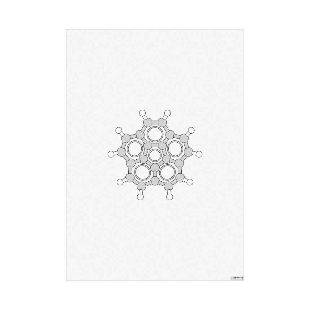 Masleff Corannulene Molecule Poster, Ball-and-Stick Model, image 1 of 1