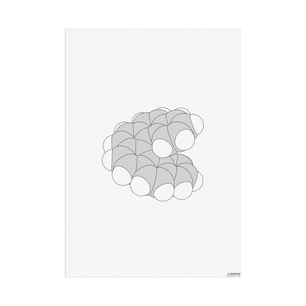 Masleff Helicene Molecule Poster, Space-Filling Model, image 1 of 1