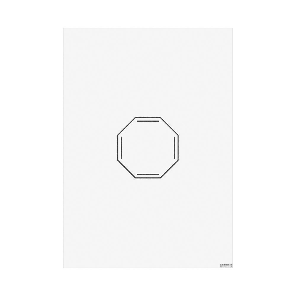 Masleff Cyclooctatetraene Molecule Poster, 2D Structure, image 1 of 1