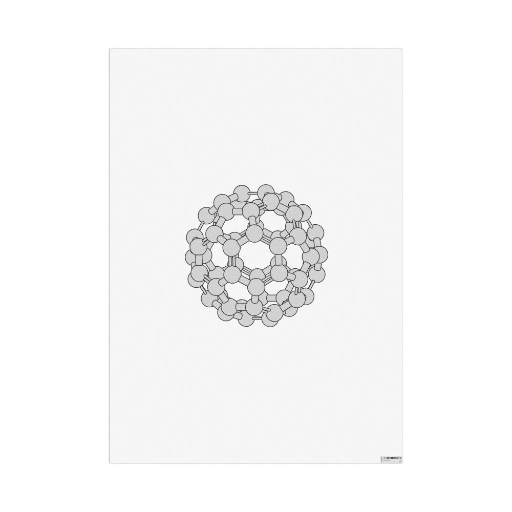 Masleff Fullerene Molecule Poster, Ball-and-Stick Model, image 1 of 1