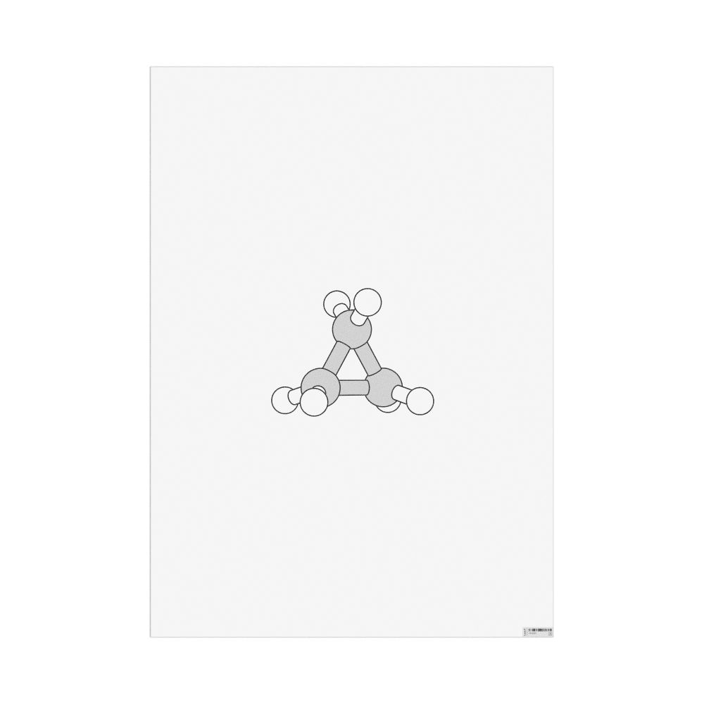 Masleff Cyclopropane Molecule Poster, Ball-and-Stick Model, image 1 of 1