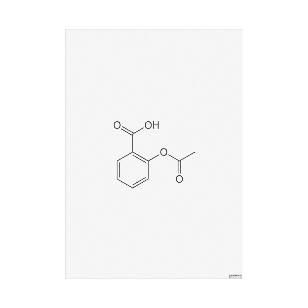 Masleff Aspirin Molecule Poster, 2D Structure, image 1 of 1