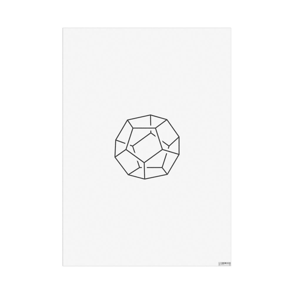 Masleff Dodecahedrane Molecule Poster, 2D Structure, image 1 of 1