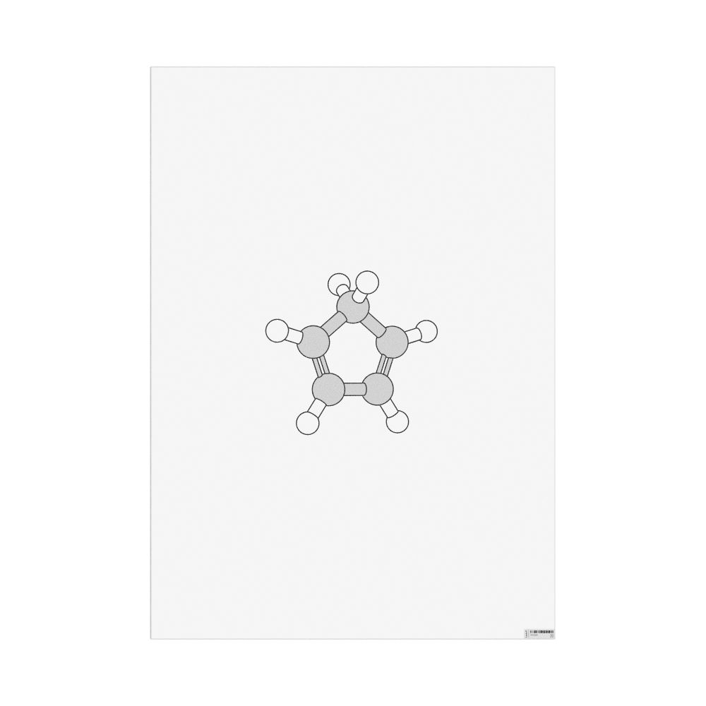 Masleff Cyclopentadiene Molecule Poster, Ball-and-Stick Model, image 1 of 1