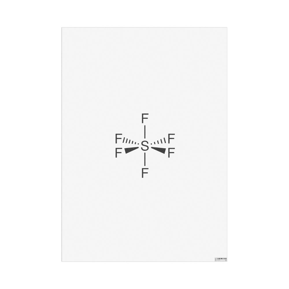 Masleff Sulfur Hexafluoride Molecule Poster, 2D Structure, image 1 of 1