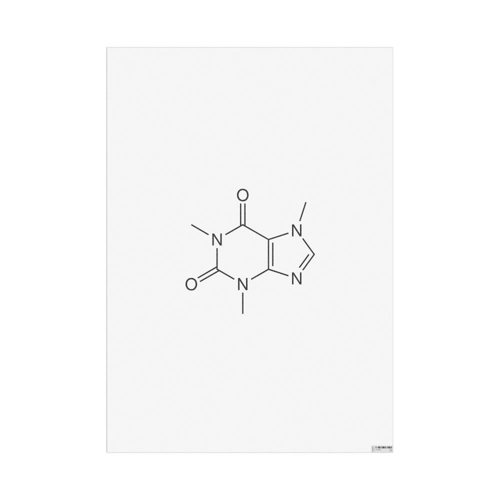 Masleff Caffeine Molecule Poster, 2D Structure, image 1 of 1