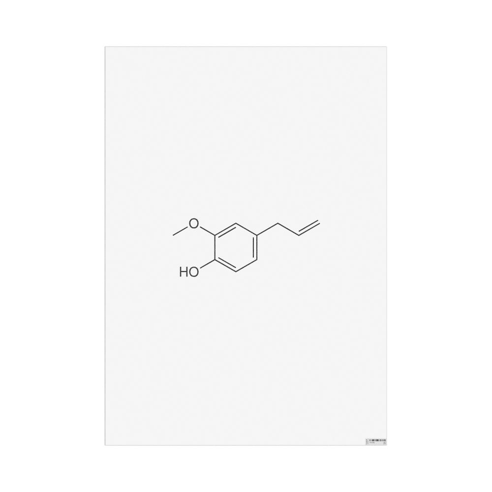 Masleff Eugenol Molecule Poster, 2D Structure, image 1 of 1
