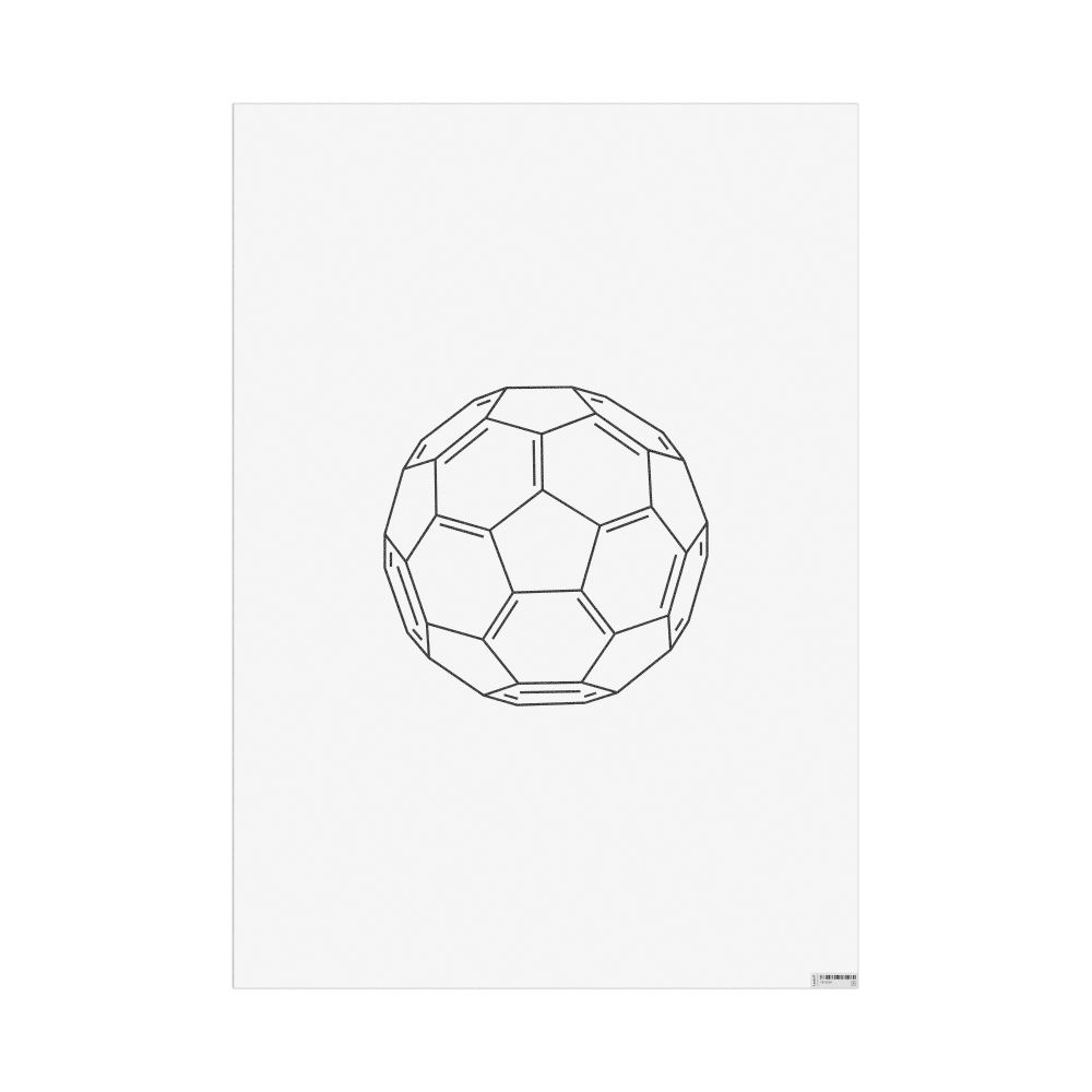 Masleff Fullerene Molecule Poster, 2D Structure, image 1 of 1