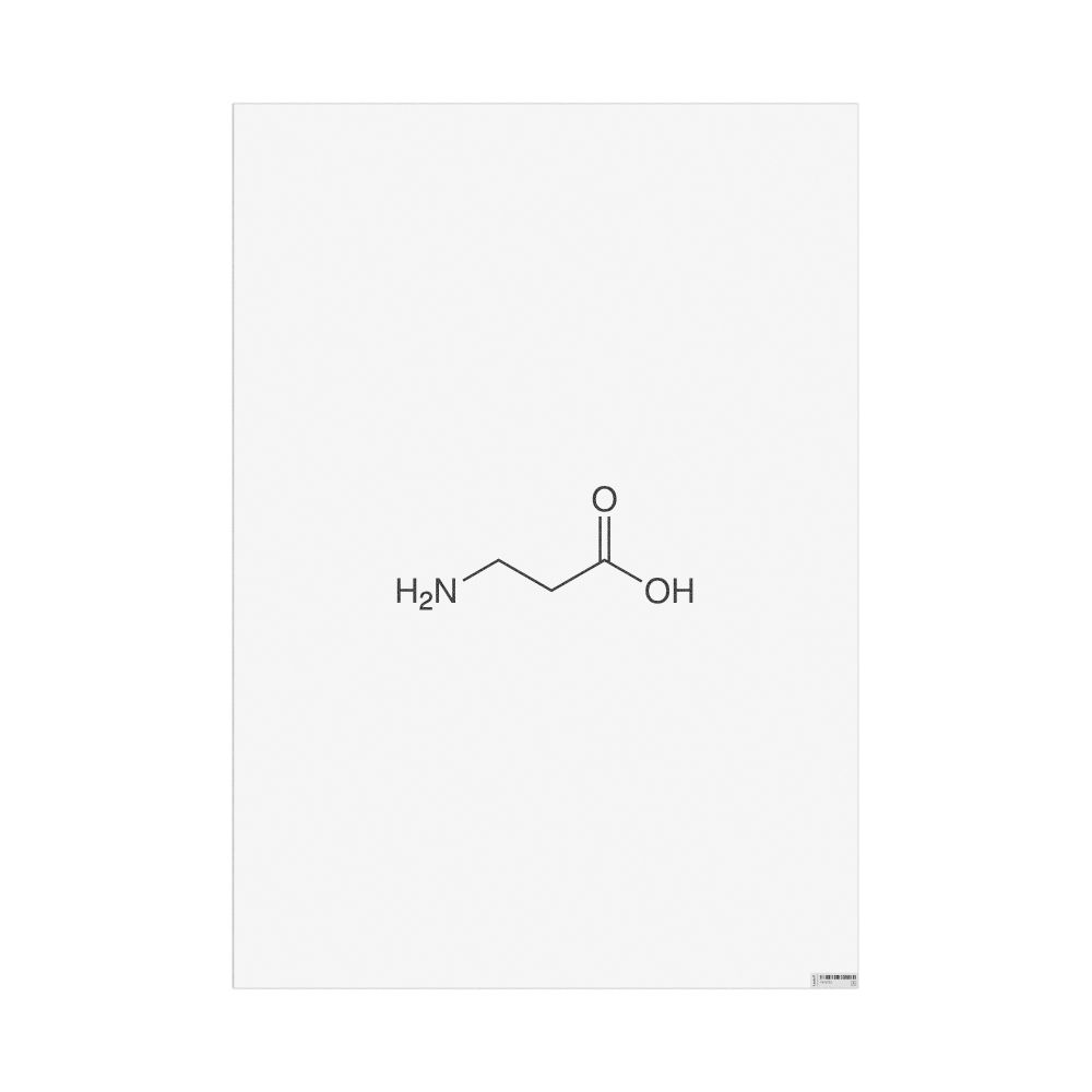Masleff β-Alanine Molecule Poster, 2D Structure, image 1 of 1