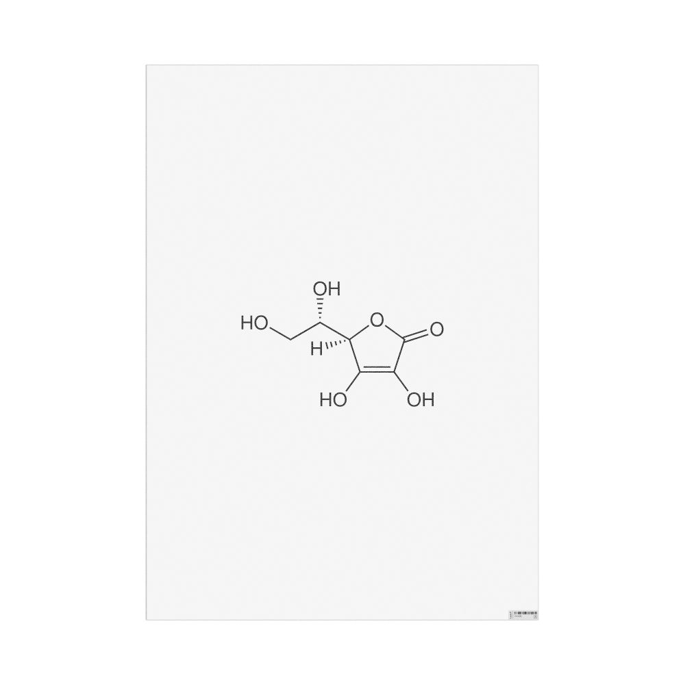 Masleff Vitamin C Molecule Poster, 2D Structure, image 1 of 1