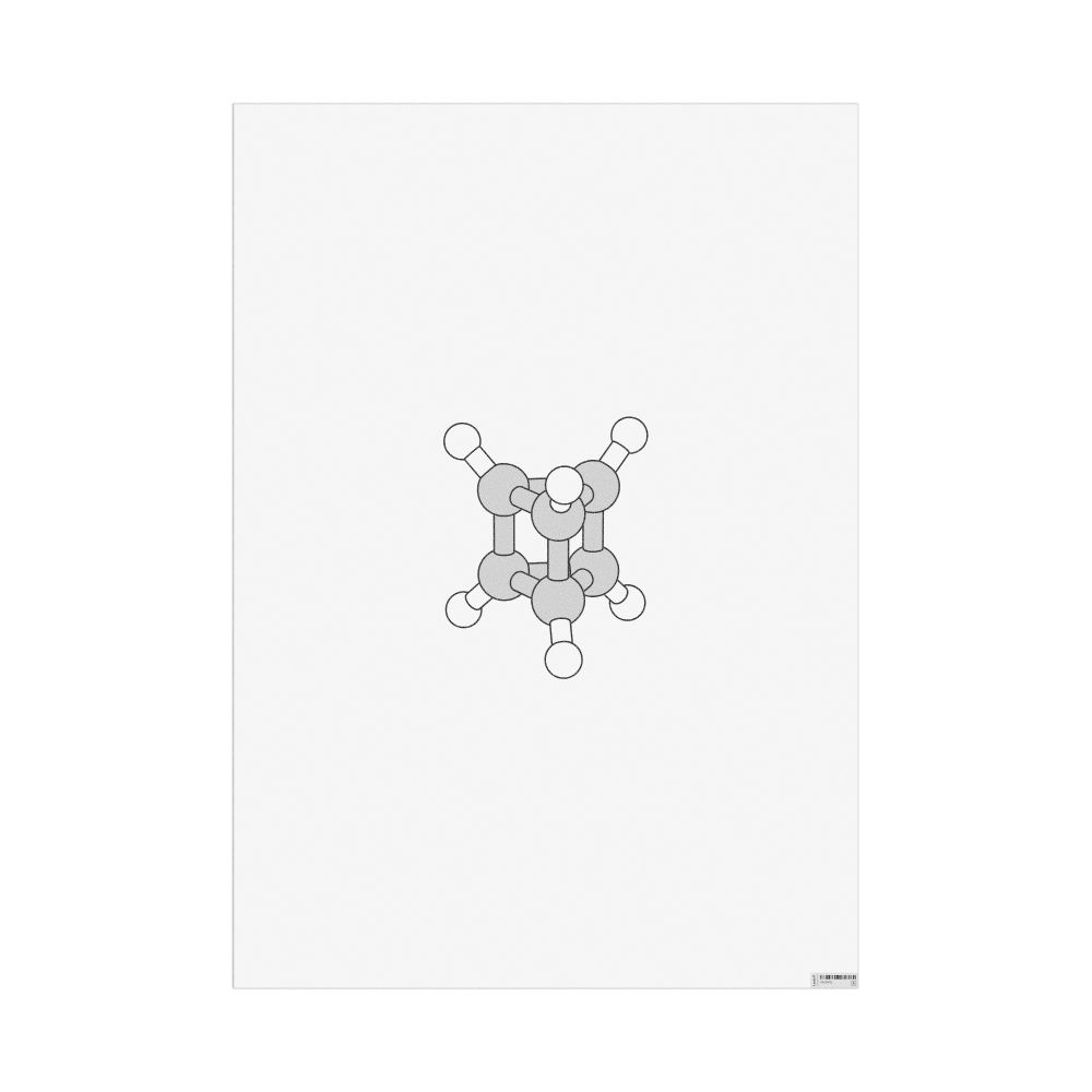 Masleff Prismane Molecule Poster, Ball-and-Stick Model, image 1 of 1