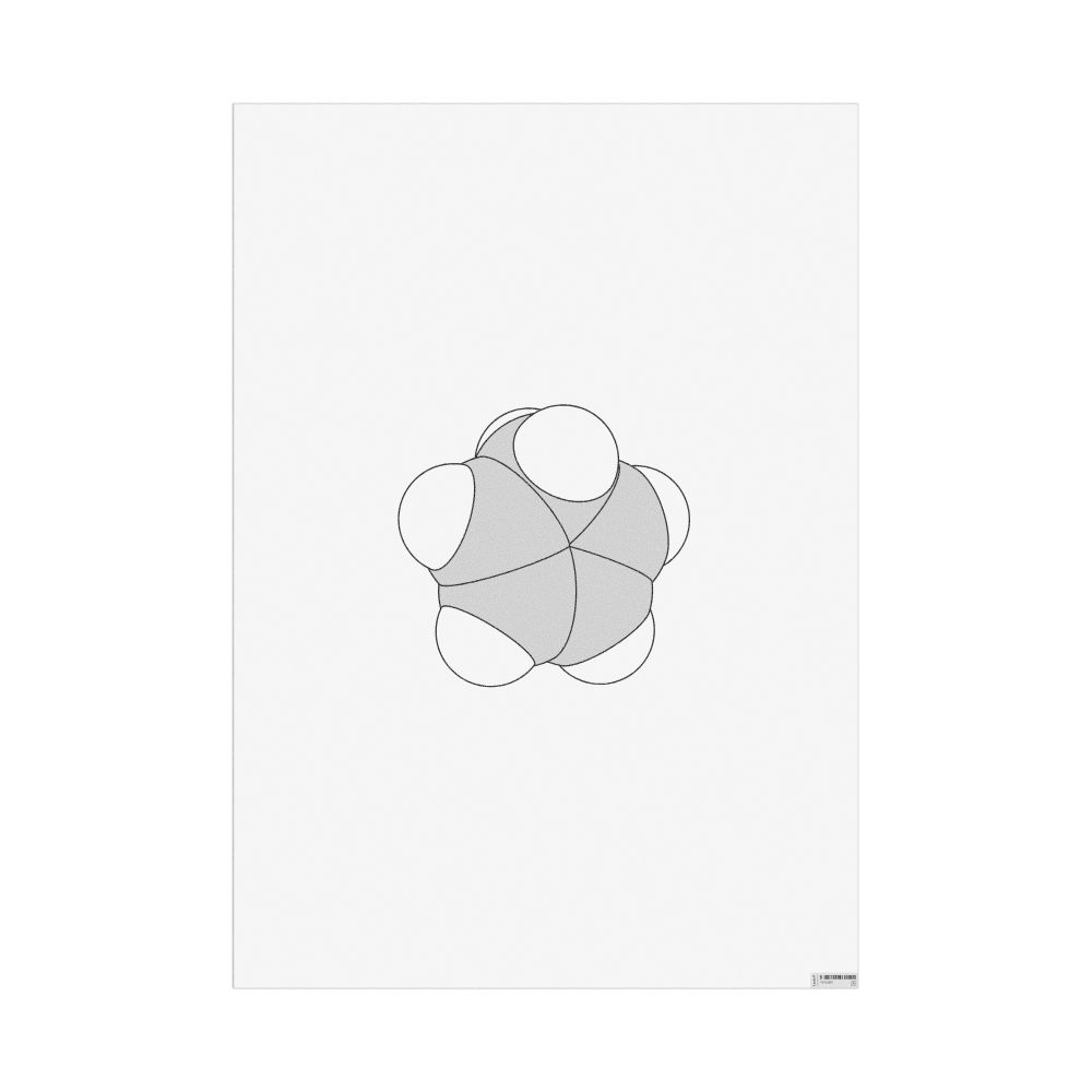 Masleff Cyclopentadiene Molecule Poster, Space-Filling Model, image 1 of 1