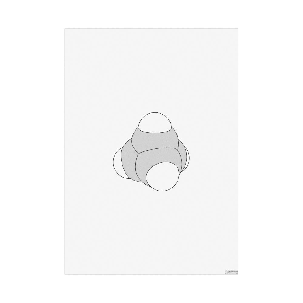 Masleff Tetrahedrane Molecule Poster, Space-Filling Model, image 1 of 1