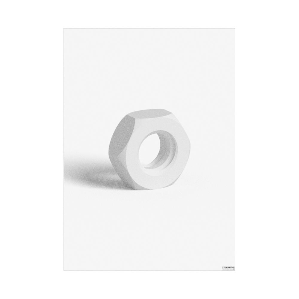Masleff Hex Nut Poster, Solid Style, image 1 of 1