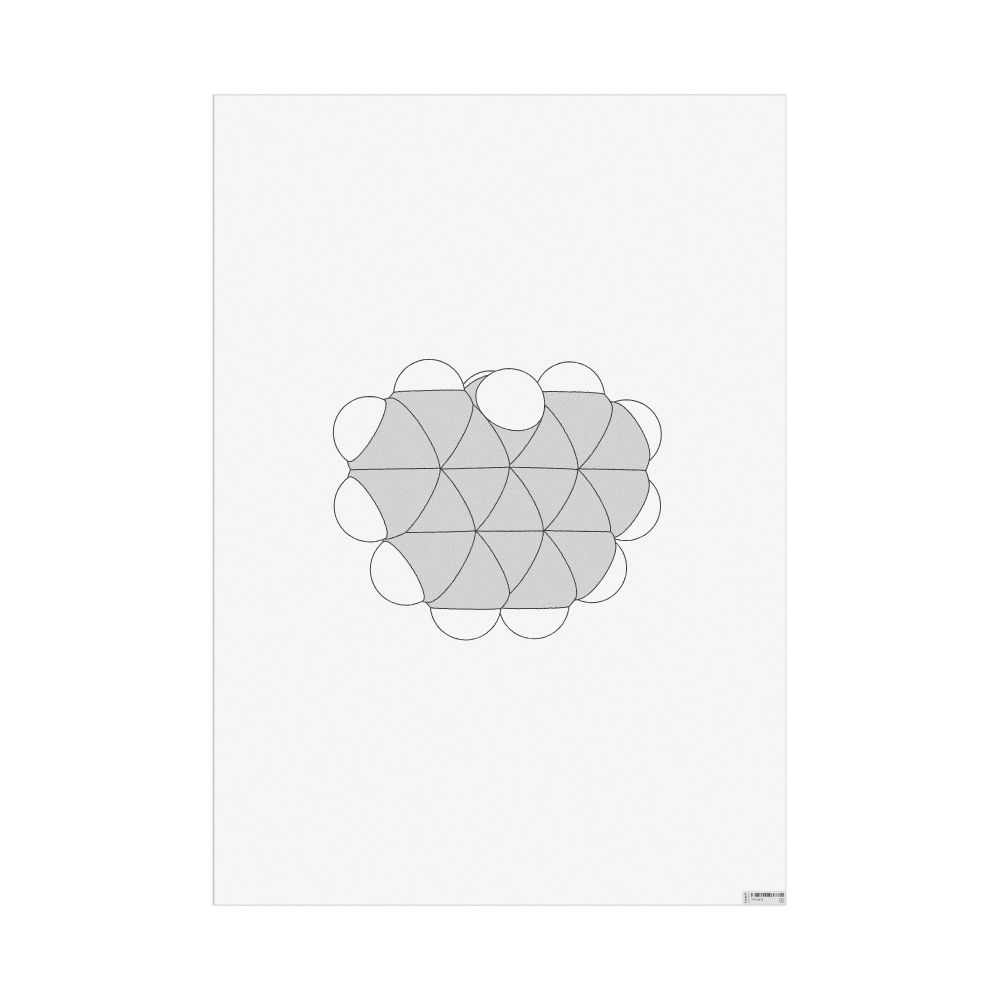 Masleff Olympicene Molecule Poster, Space-Filling Model, image 1 of 1