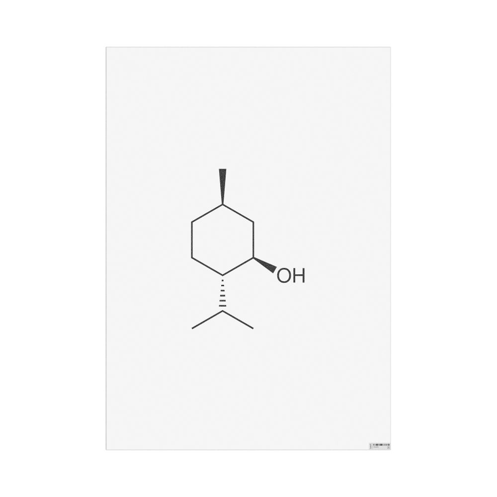 Masleff Menthol Molecule Poster, 2D Structure, image 1 of 1