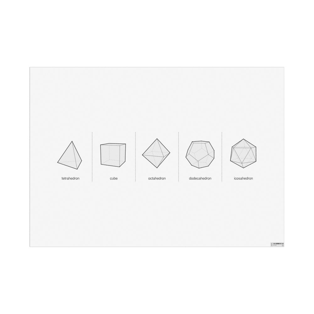 Masleff Platonic Solids Poster, image 1 of 1