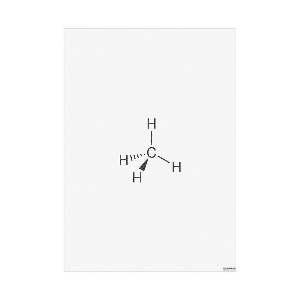 Masleff Methane Molecule Poster, 2D Structure, image 1 of 1