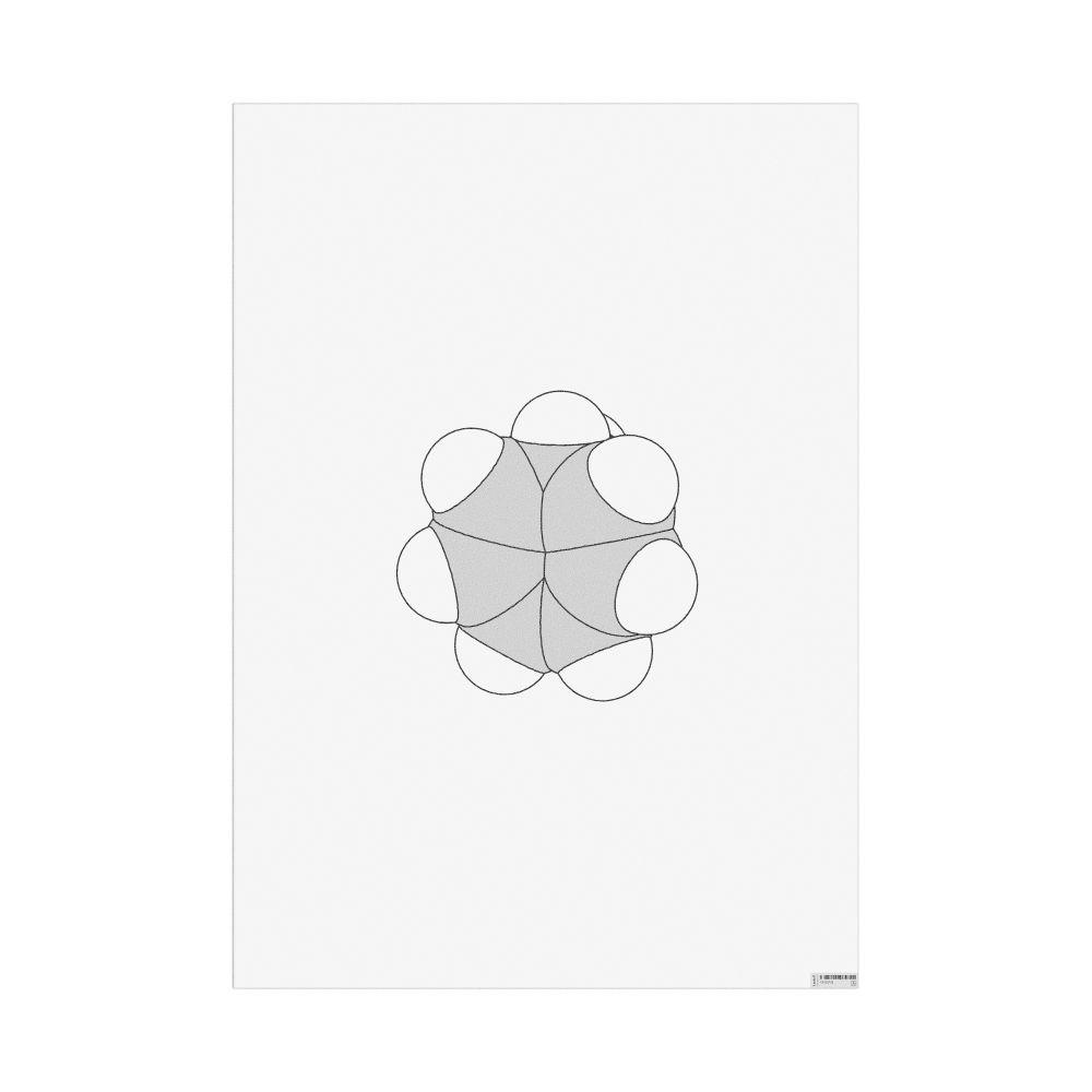 Masleff Bullvalene Molecule Poster, Space-Filling Model, image 1 of 1