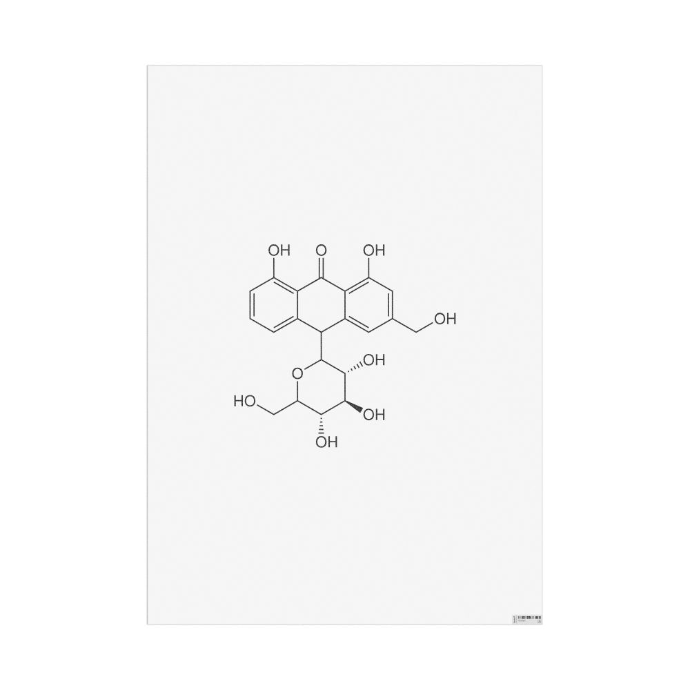 Masleff Aloin Molecule Poster, 2D Structure, image 1 of 1