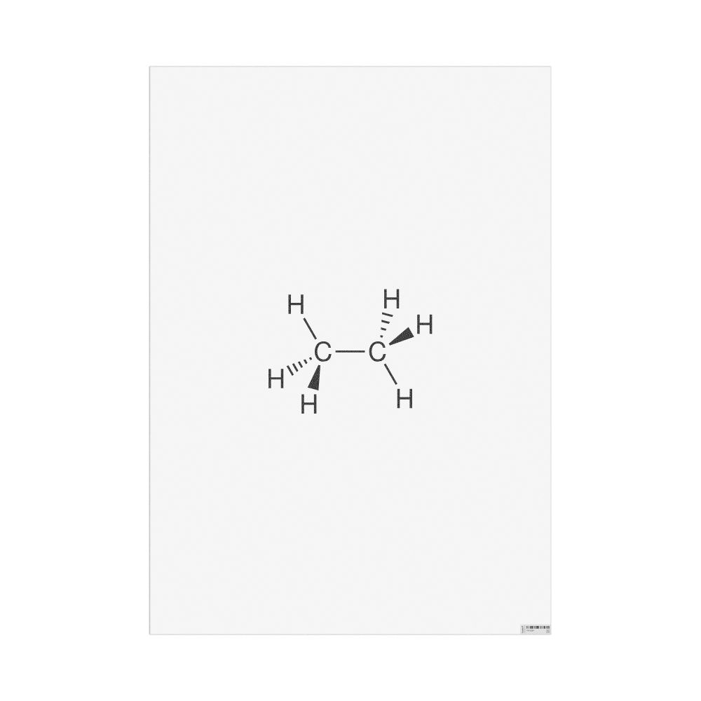Masleff Ethane Molecule Poster, 2D Structure, image 1 of 1