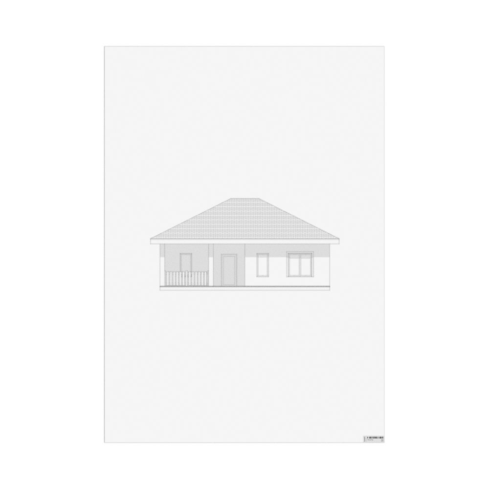 Masleff Front Porch Cottage Poster, Technical Illustration Style, image 1 of 1