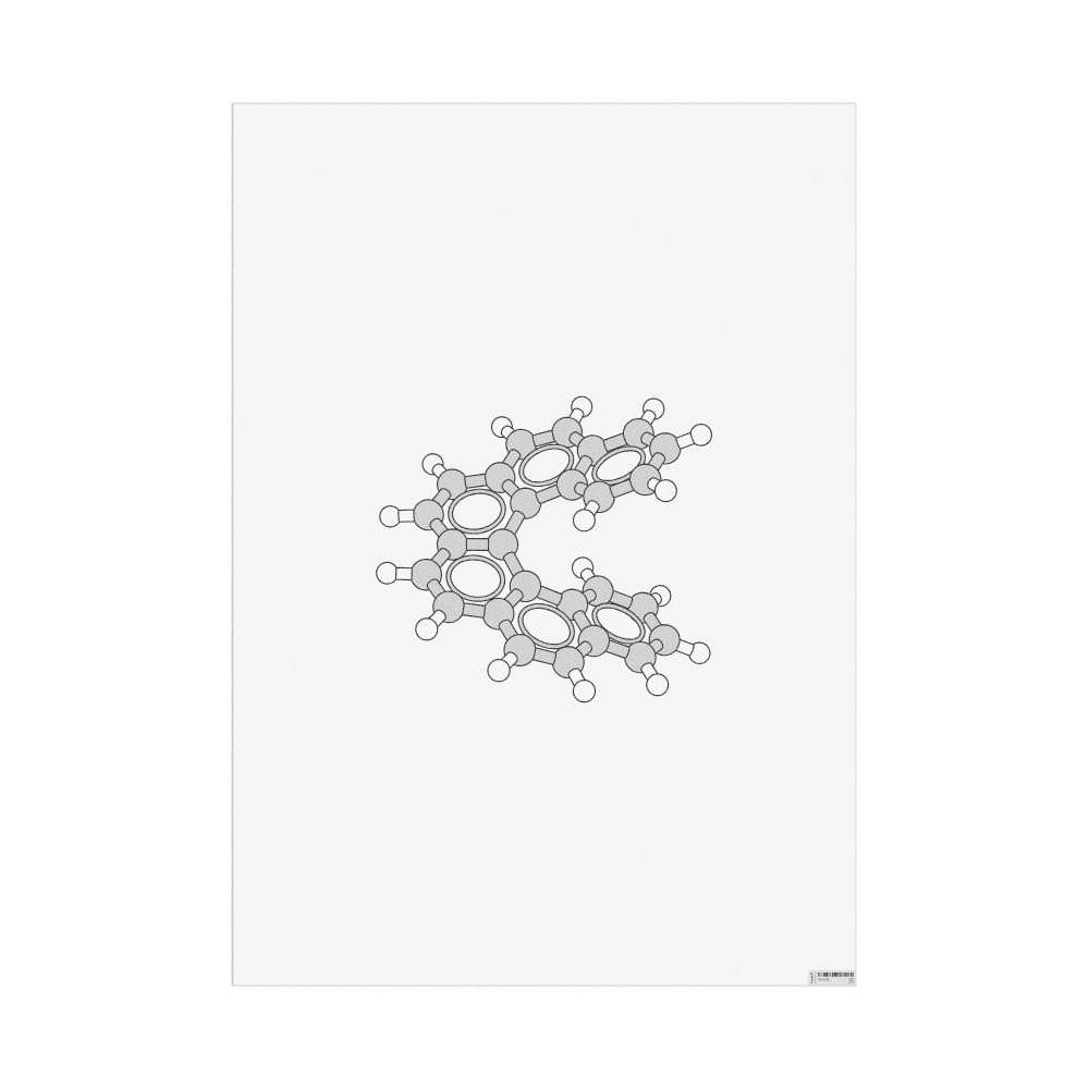 Masleff Helicene Molecule Poster, Ball-and-Stick Model, image 1 of 1