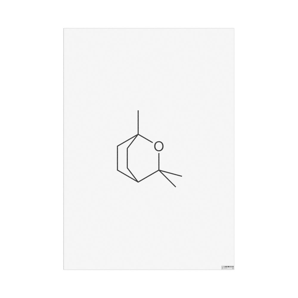 Masleff Eucalyptol Molecule Poster, 2D Structure, image 1 of 1