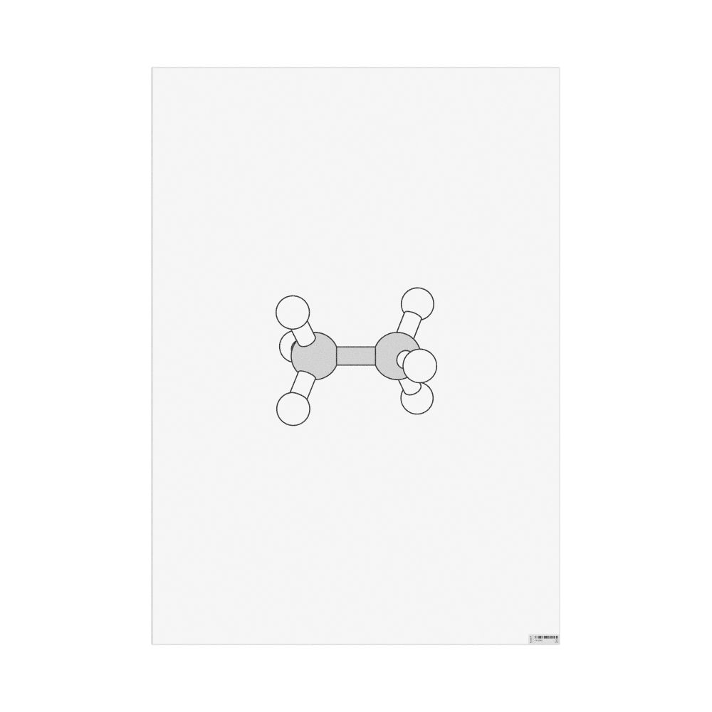 Masleff Ethane Molecule Poster, Ball-and-Stick Model, image 1 of 1