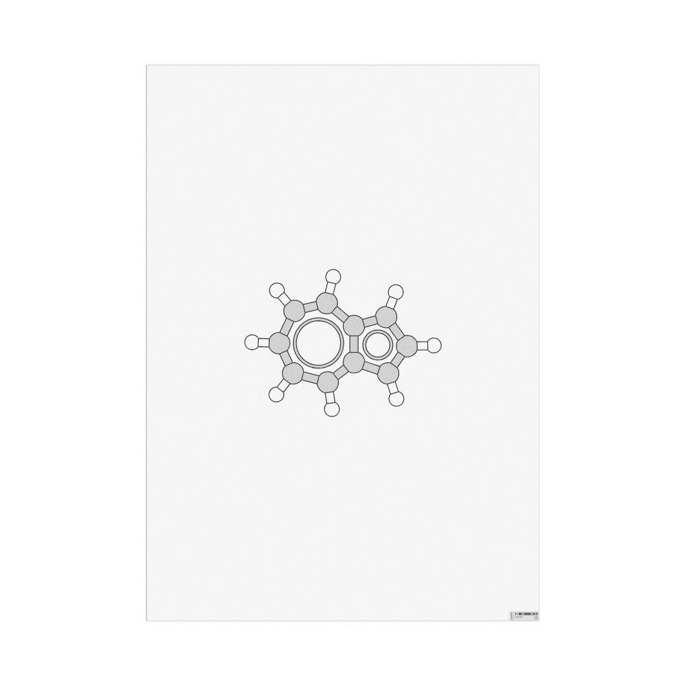 Masleff Azulene Molecule Poster, Ball-and-Stick Model, image 1 of 1